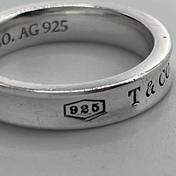 Tiffany & Co 1837 Ring - Narrow - 925 Silver - sz 4.75-5 - Picture 14 of 16